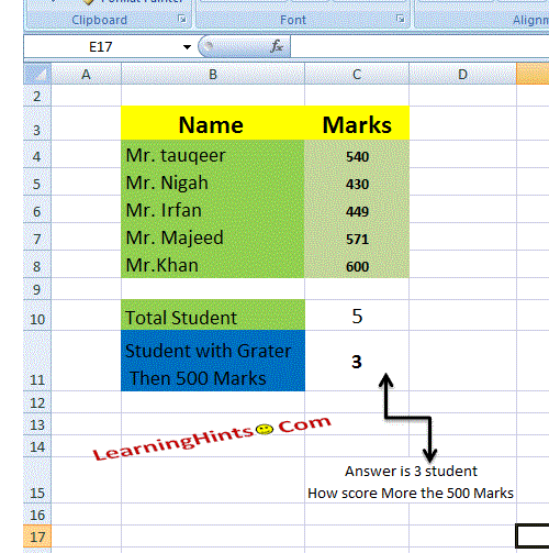 countif function