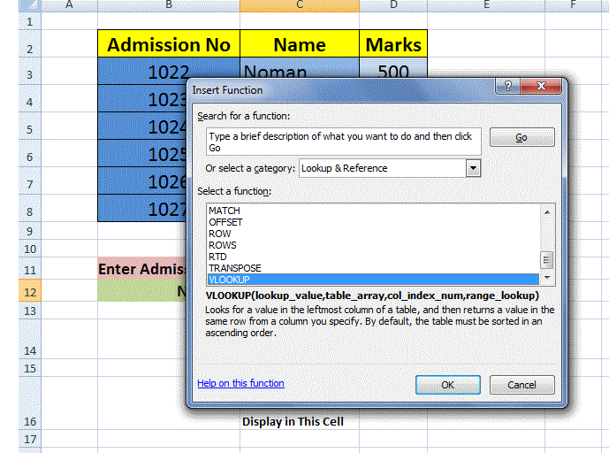 vlookup